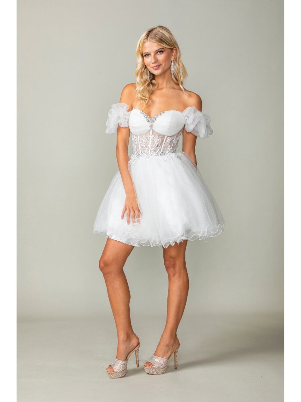 NEW OFF-WHITE Evening Gown Floor Length Formal Elegant Stunning 3379